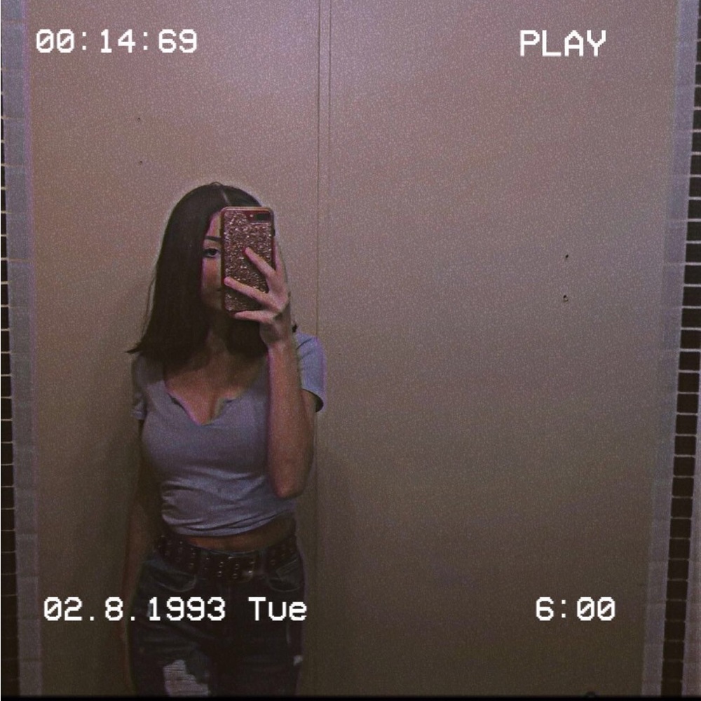 Purple cropped shirt